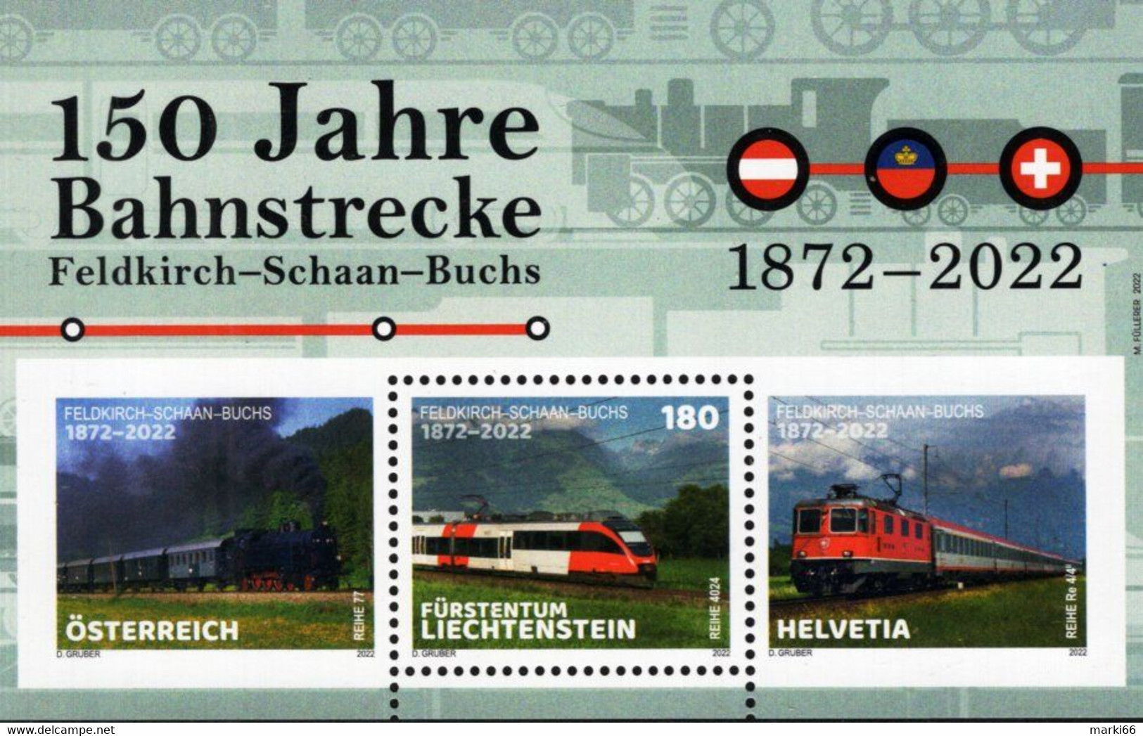 Liechtenstein - 2022 - 150 Years Of Feldkirch–Schaan–Buchs - Mint Souvenir Sheet (Liechtenstein Edition) - Nuovi