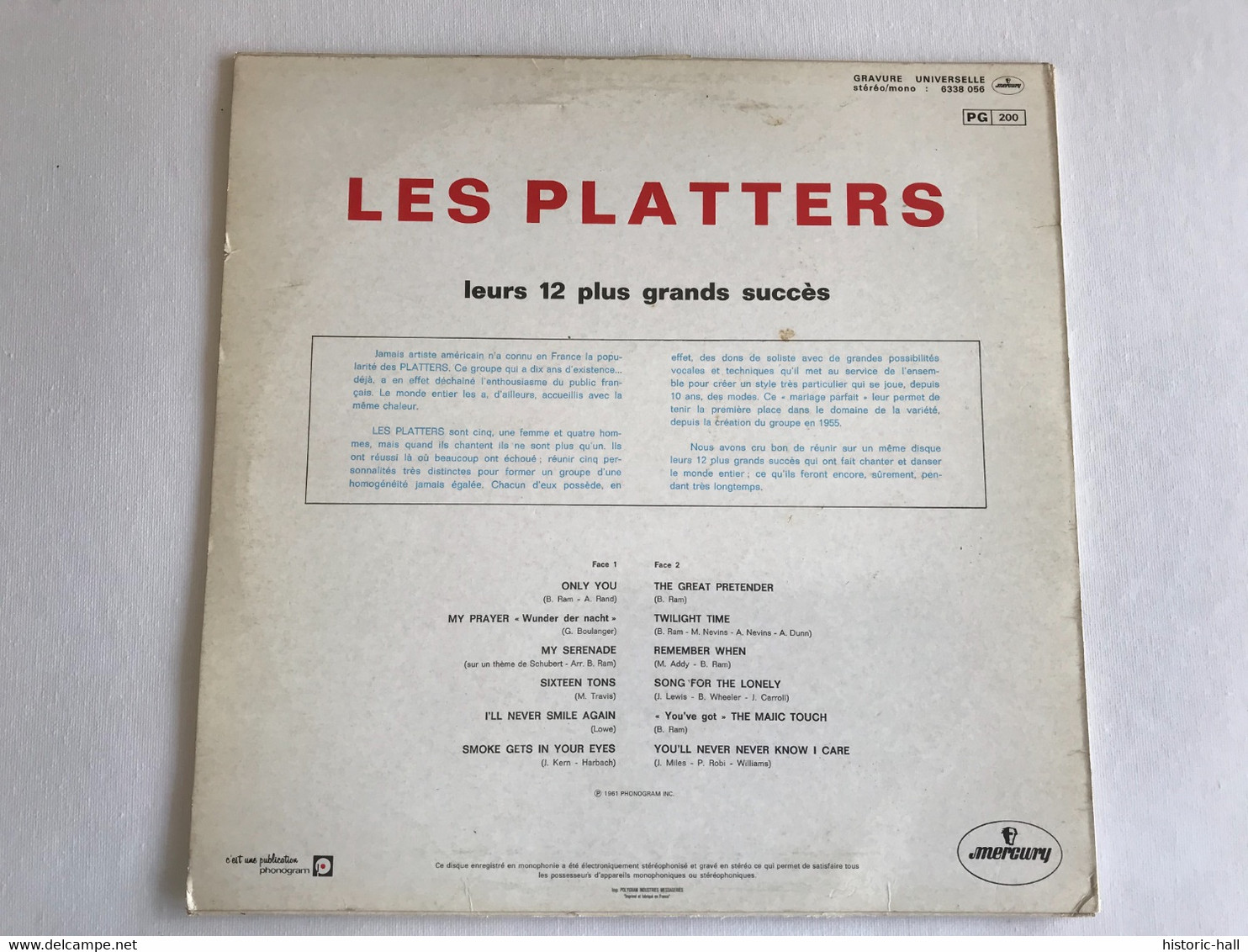LES PLATTERS - Leurs 12 Plus Grands Succes - LP - FRENCH Press - Soul - R&B