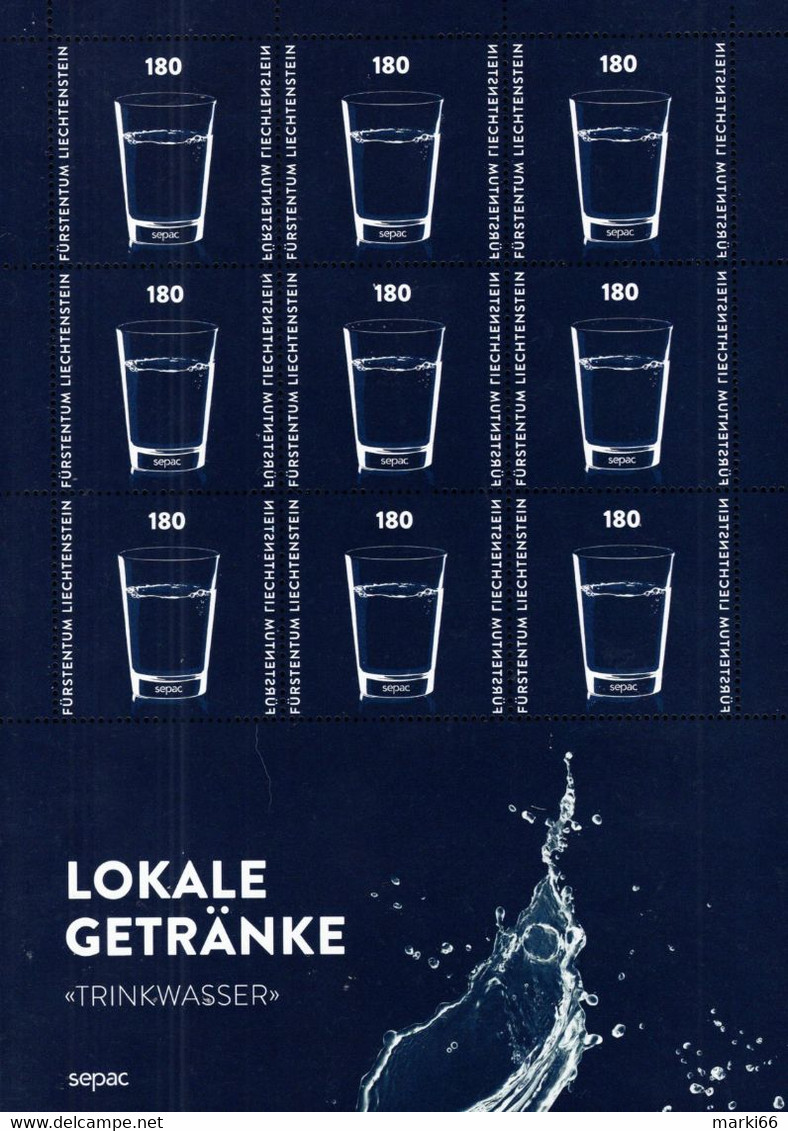 Liechtenstein - 2022 - SEPAC - Local Beverages - Mountain Water - Mint Stamp SHEET - Ongebruikt