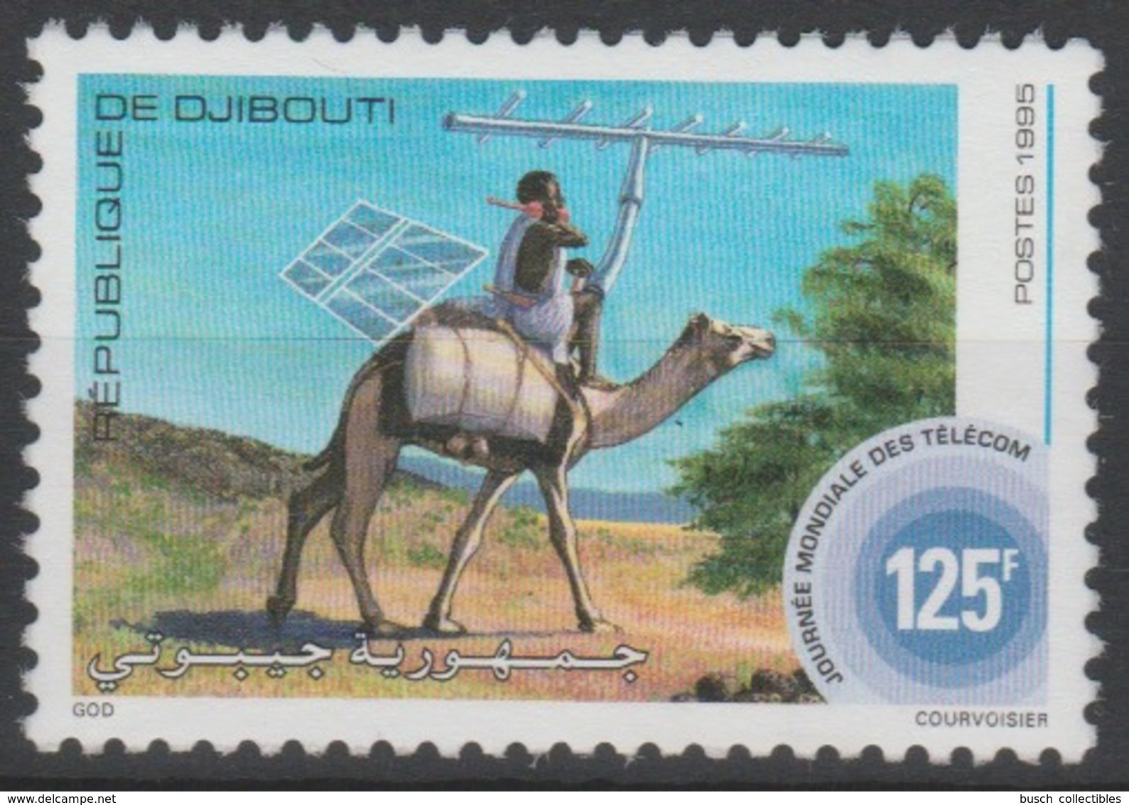 Djibouti Dschibuti 1995 Mi. 613 Journée Mondiale Des Télécom Kamel Chameau Camel Fauna RARE !! - Andere & Zonder Classificatie