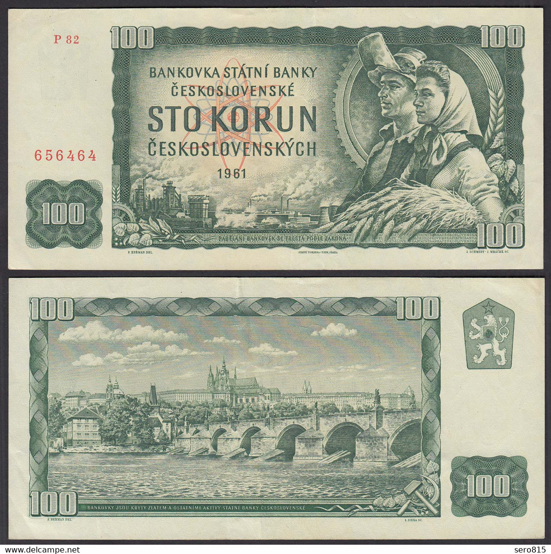 TSCHECHOSLOWAKEI - CZECHOSLOVAKIA 100 KORUN Pick 91e VF (3)  (25936 - Tsjechoslowakije