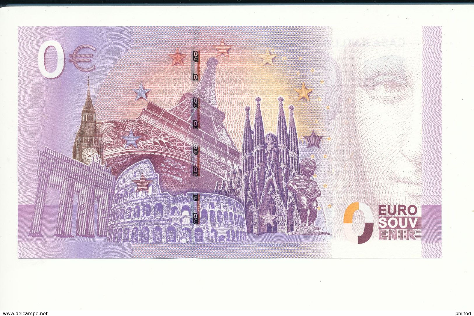 Billet Souvenir - 0 Euro - VEEE - 2017-2 - CASA BATLLÓ GAUDI BARCELONA - N° 1619 - Billet épuisé - Vrac - Billets
