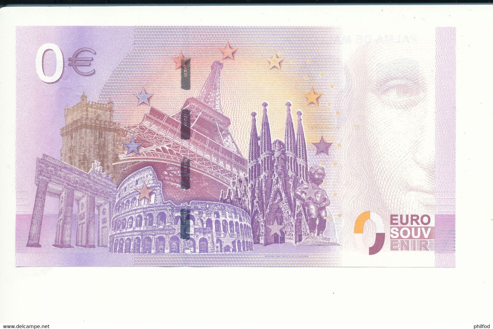 Billet Souvenir - 0 Euro - VENM - 2017-1 - PALMA DE MALLORCA - N° 3326 - Alla Rinfusa - Banconote