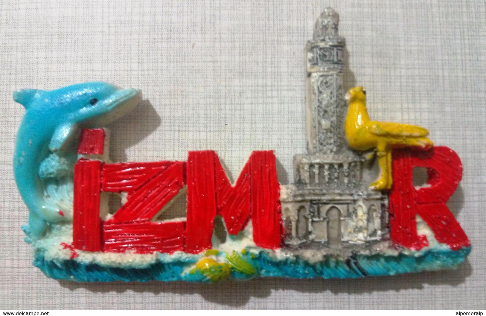 Magnet, Clock Tower, Dolphin, Izmir 11,5 X 6,7cm - Sonstige & Ohne Zuordnung