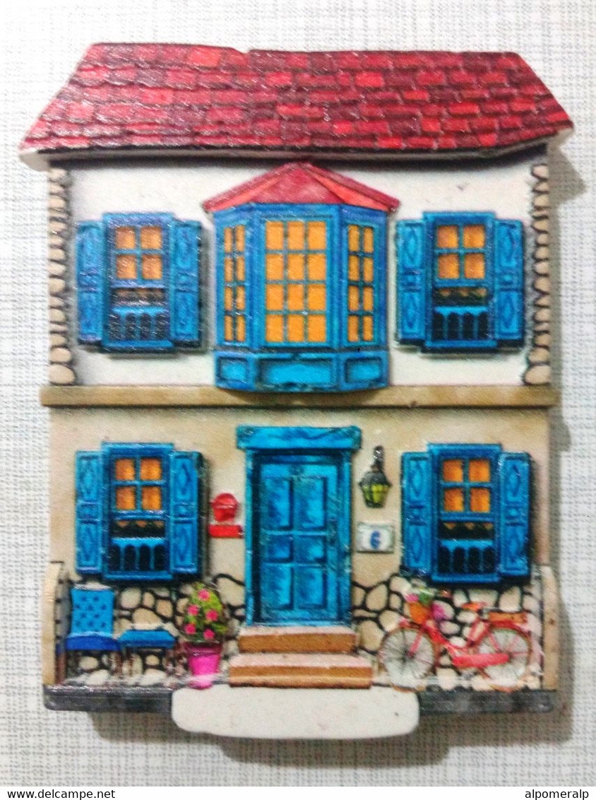 Magnet, Traditional Alaçatı (İzmir) House 6,2 X 7,8 Cm - Autres & Non Classés