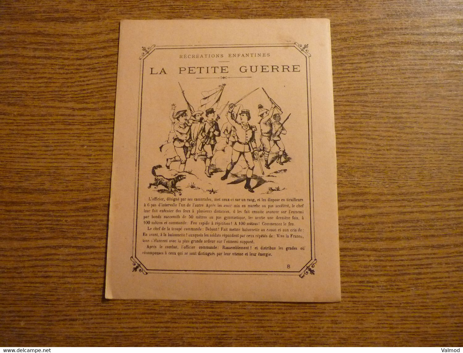 Protège-Cahier/Couverture "La Petite Guerre" - Nouvelles Devinettes - Récréations Enfantines - 22,5 X 17,5 Cm Environ. - Protège-cahiers