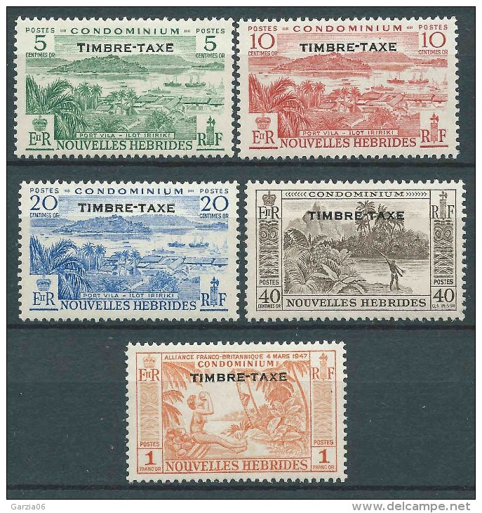 Nouvelles Hébrides  - 1957  -  Timbres Taxe - Postage Due  - N° 36 à 40 - Neuf ** - MNH - Timbres-taxe