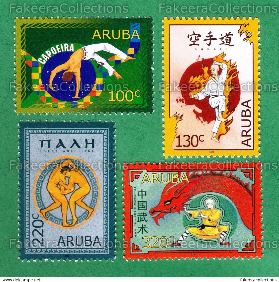 ARUBA 2020 - MARTIAL ARTS 4v MNH ** - Capoeira, Karate, Greek Wrestling, Chinese Martial Art, Sport, Sports - As Scan - Unclassified