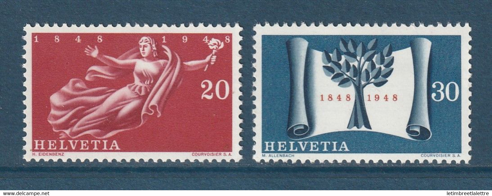 ⭐ Suisse - YT N° 455 Et 456 ** - Neuf Sans Charnière - 1948 ⭐ - Ungebraucht
