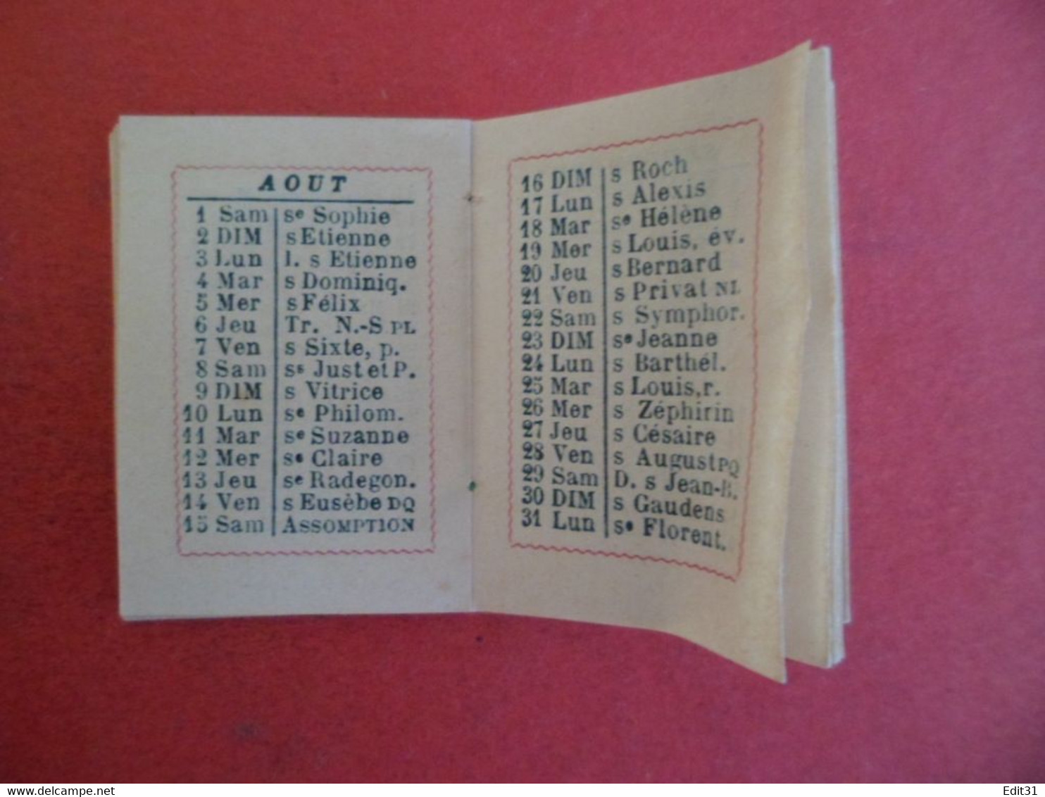 Calendrier Petit Almanach 1914 - Librairie DEVERS TOULOUSE Rte St. Rome  - Missels Livres - Fleurs Bleuet - Kleinformat : 1901-20