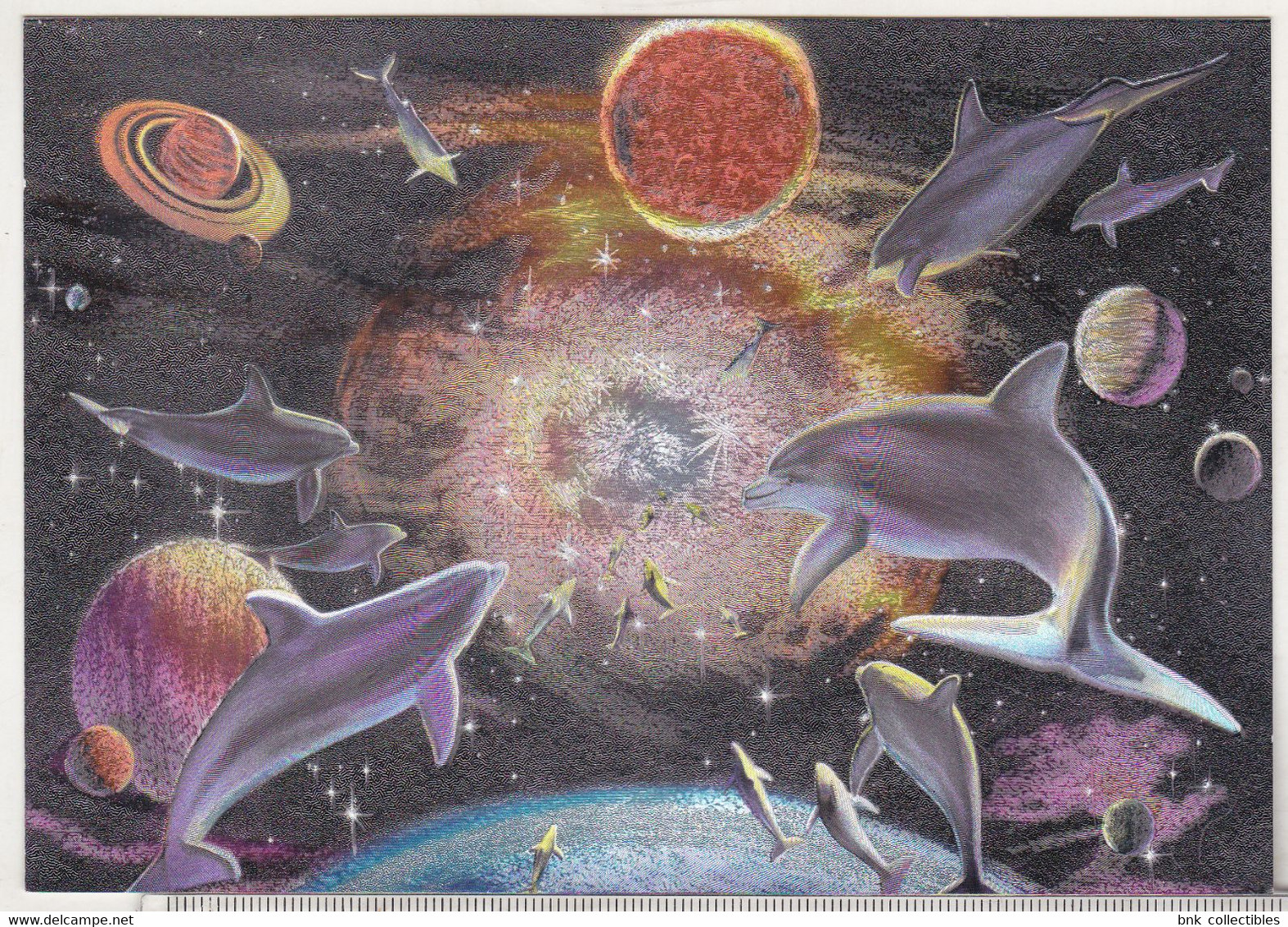 England Dufex Foil Uncirculated Postcard - Dolphins - Homecoming ( Meiklejohn Graphics) - Dauphins