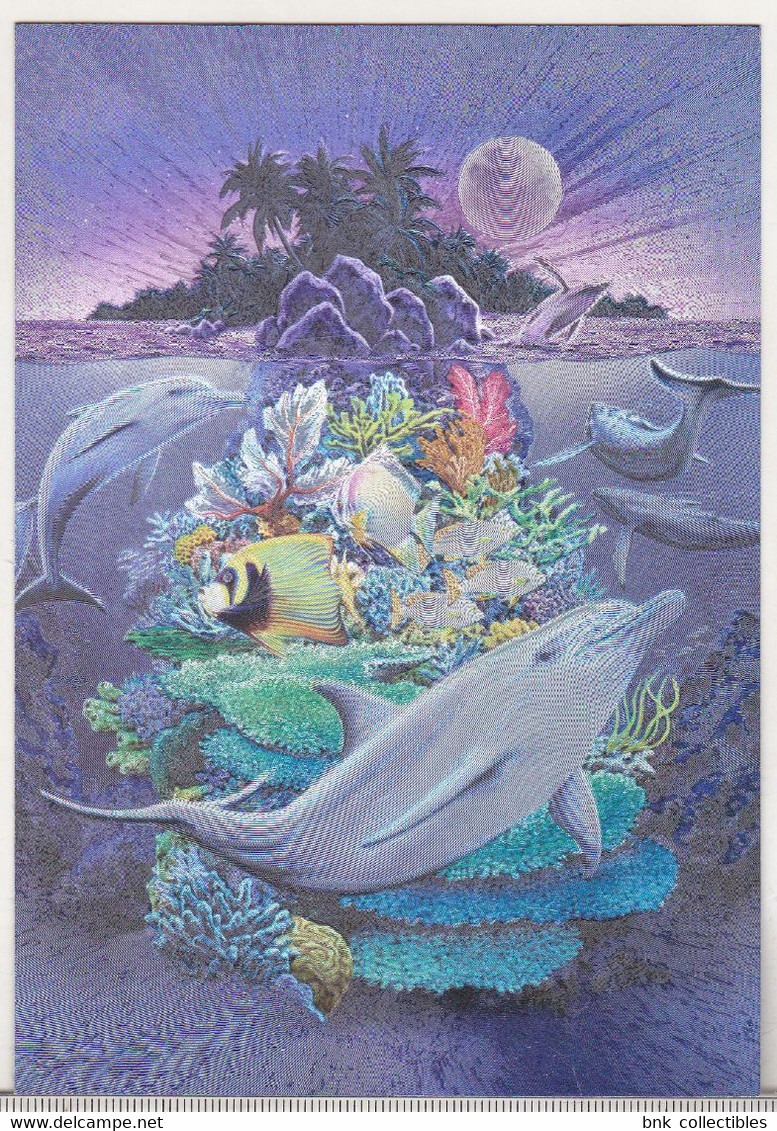 England Dufex Foil Uncirculated Postcard - Dolphins - Dolphin Isle ( Meiklejohn Graphics ) - Dauphins