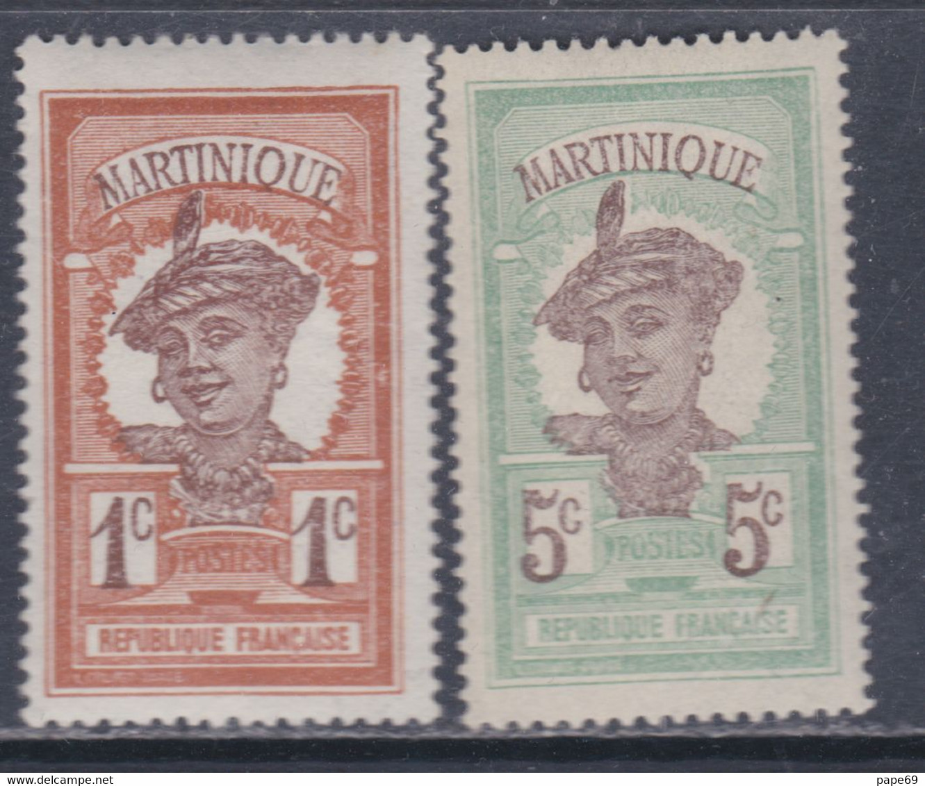 Martinique N° 61 + 64  XX  Partie De Série : Les 2 Valeurs Sans Charnière, TB - Postage Due