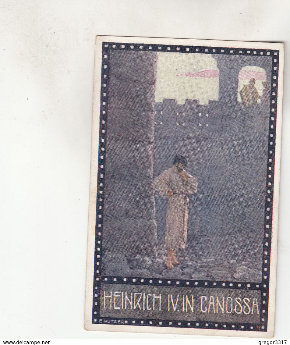 B7132)  E. KUTZER Signiert  - HEINRICH IV In CANOSSA - Alt ! - Kutzer, Ernst