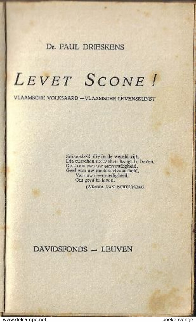 Levet Scone ! (Vlaamsche Volksaard - Vlaamse Levenskunst) - Vecchi
