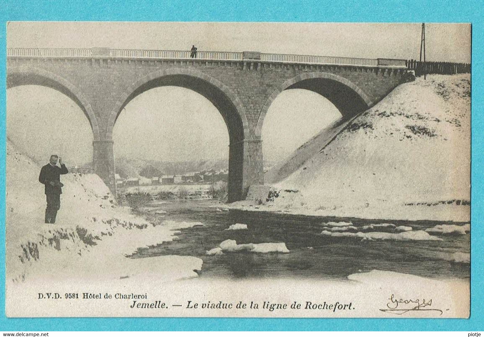 * Jemelle (Rochefort - Namur - La Wallonie) * (D.V.D. 9581 - Hotel De Charleroi) Viaduc De La Ligne De Rochefort, Neige - Rochefort