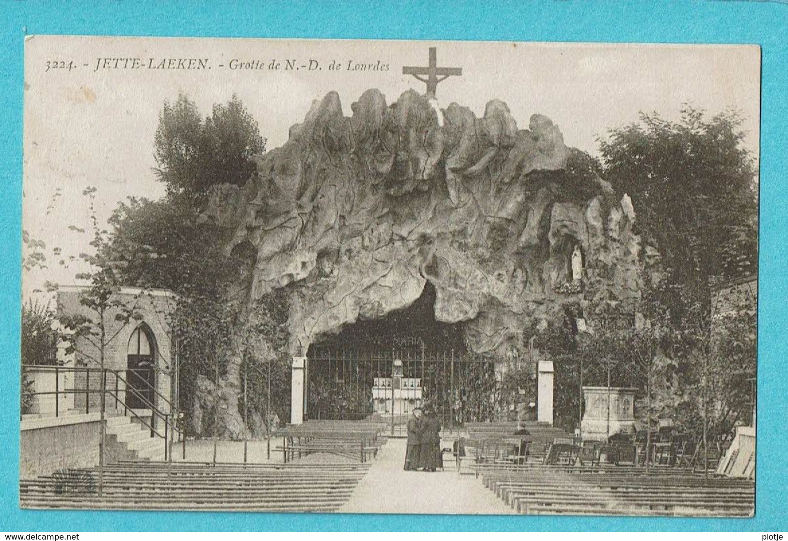 * Jette - Laeken (Bruxelles - Brussel) * (Henri Georges, Nr 3224) Grotte De ND De Lourdes, Grot, Animée, Old, Croix - Jette