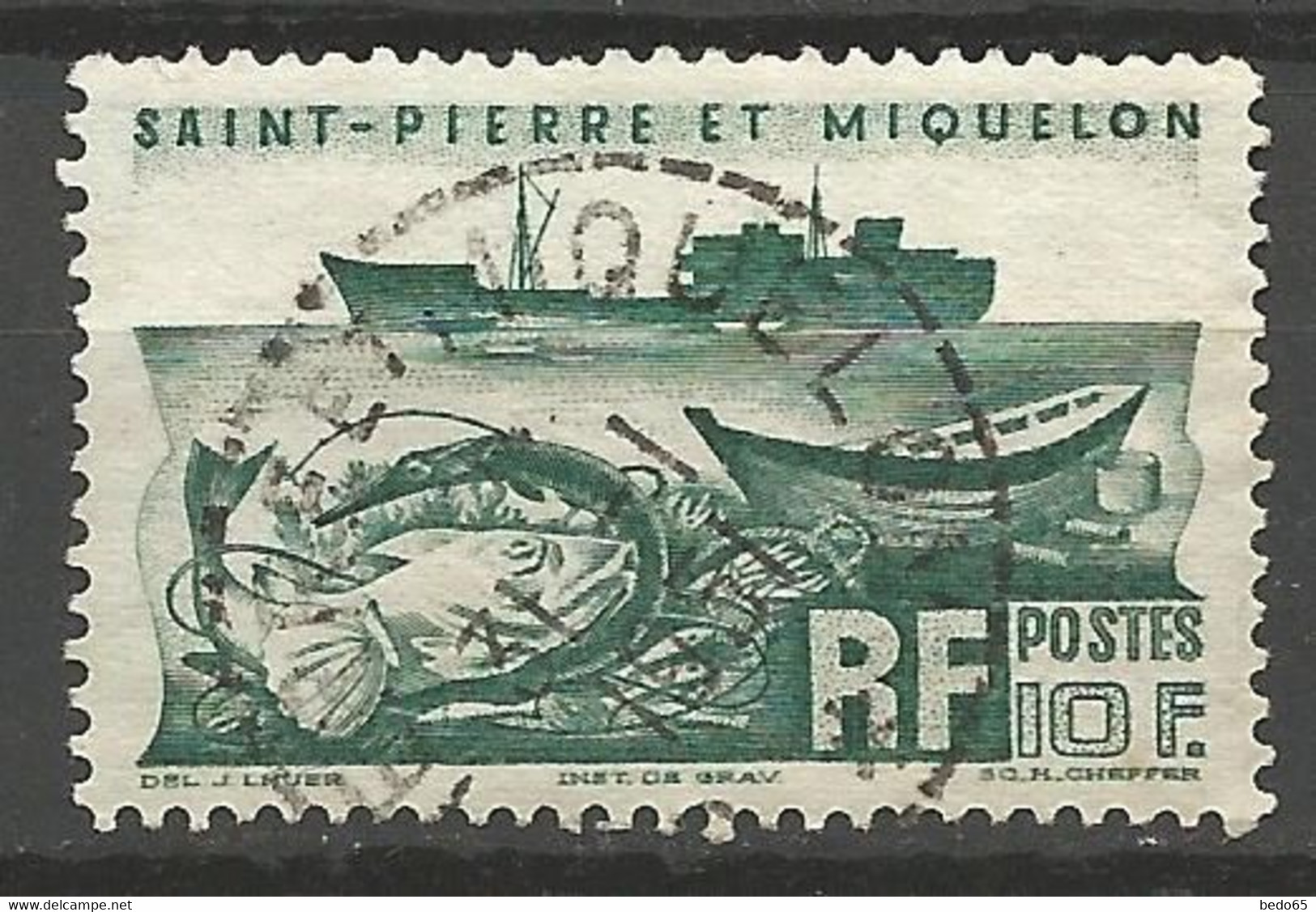 ST PIERRE ET MIQUELON N° 340 CACHET ST P ET MIQUELON - Used Stamps