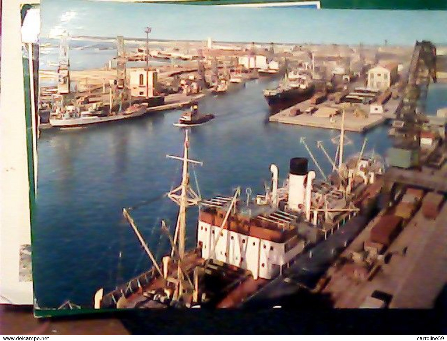 LIVORNO  PORTO BSRCHE  NAVE SHIP CARGO E RIMORCHIATORE VB1963  IV962 - Livorno