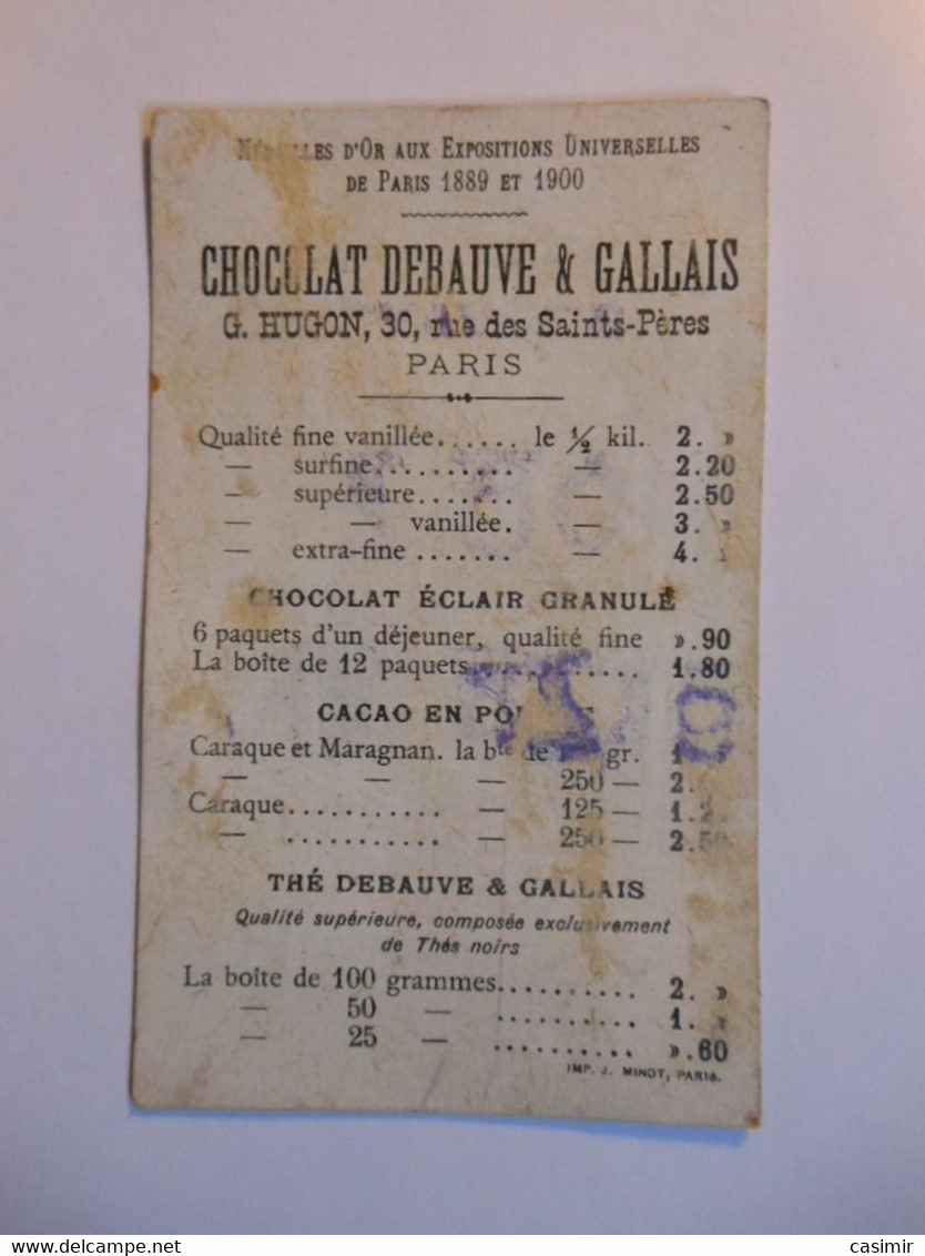 B0097f - Image Chromo CHOCOLAT DEBAUVE ET GALLAIS - LE FLOCON MAGIQUE - 30 Rue Des Saints Pères à PARIS - Chocolat