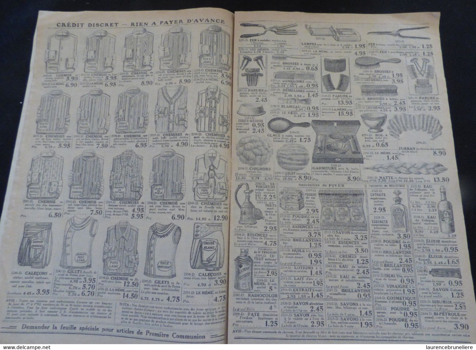 CATALOGUE PUBLICITAIRE  - AUX CLASSES LABORIEUSES -  ETE 1913 - Publicités
