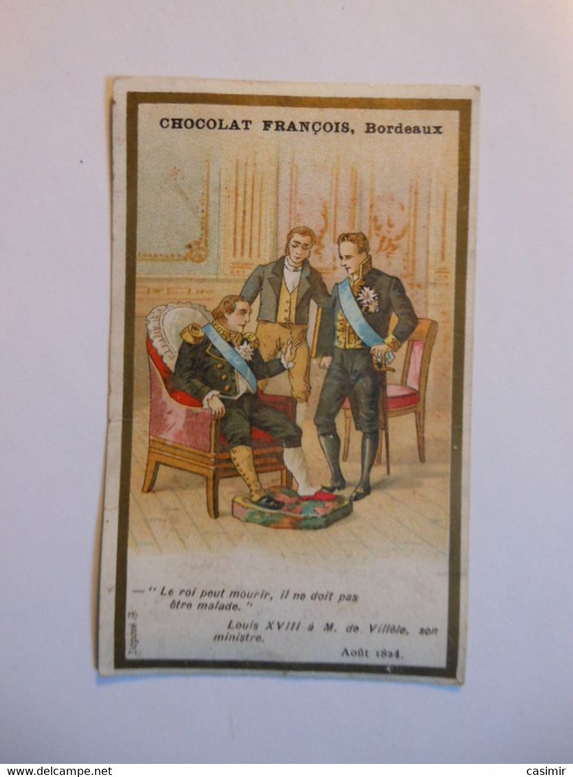B0098f - Image Chromo CHOCOLAT FRANCOIS BORDEAUX - Louis XVIII à M. De Villèle - Chocolat