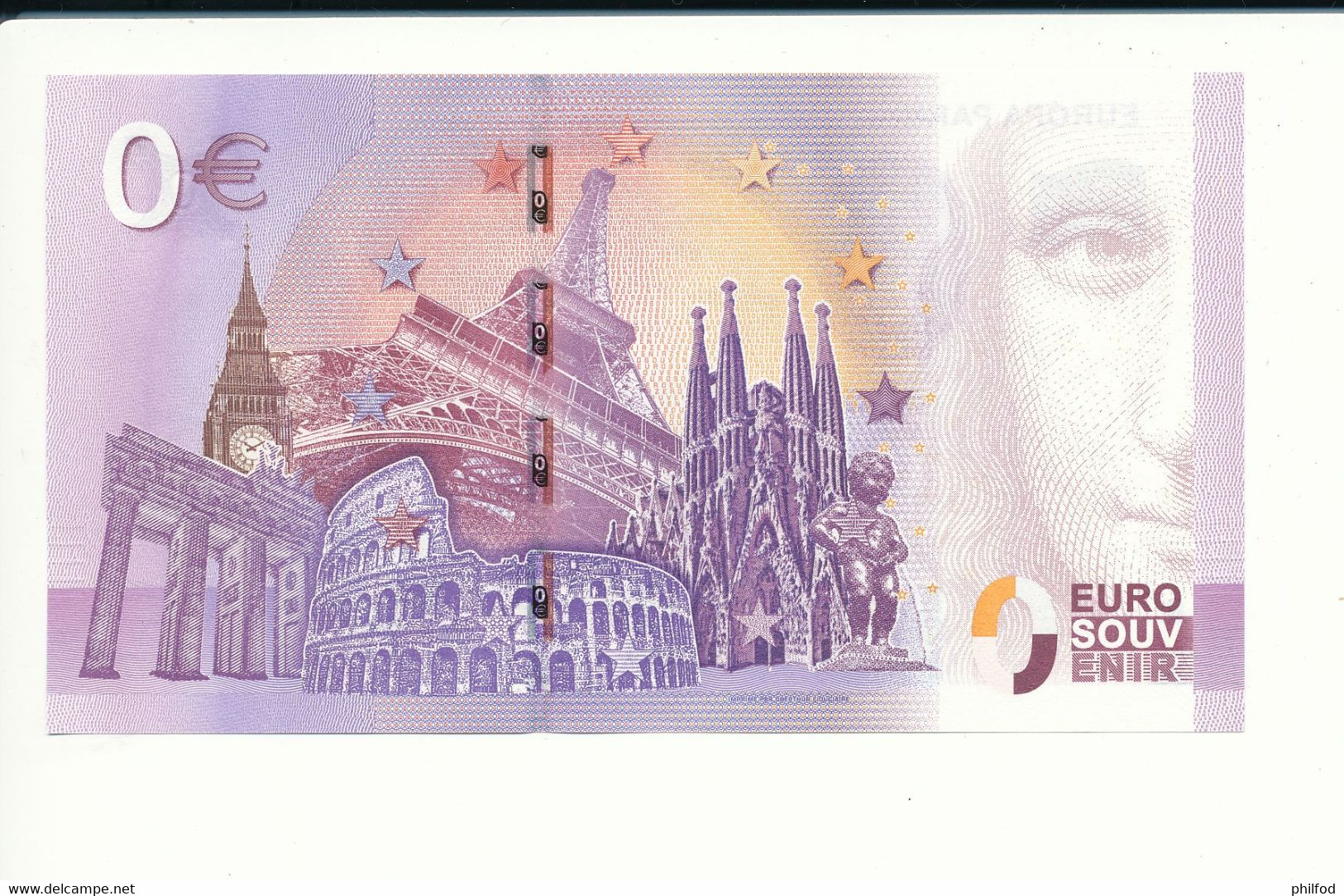 Billet Souvenir - 0 Euro - XEHZ - 2017-2 - EUROPA PARK VOLETARIUM - N° 17207 - Billet épuisé - Kilowaar - Bankbiljetten