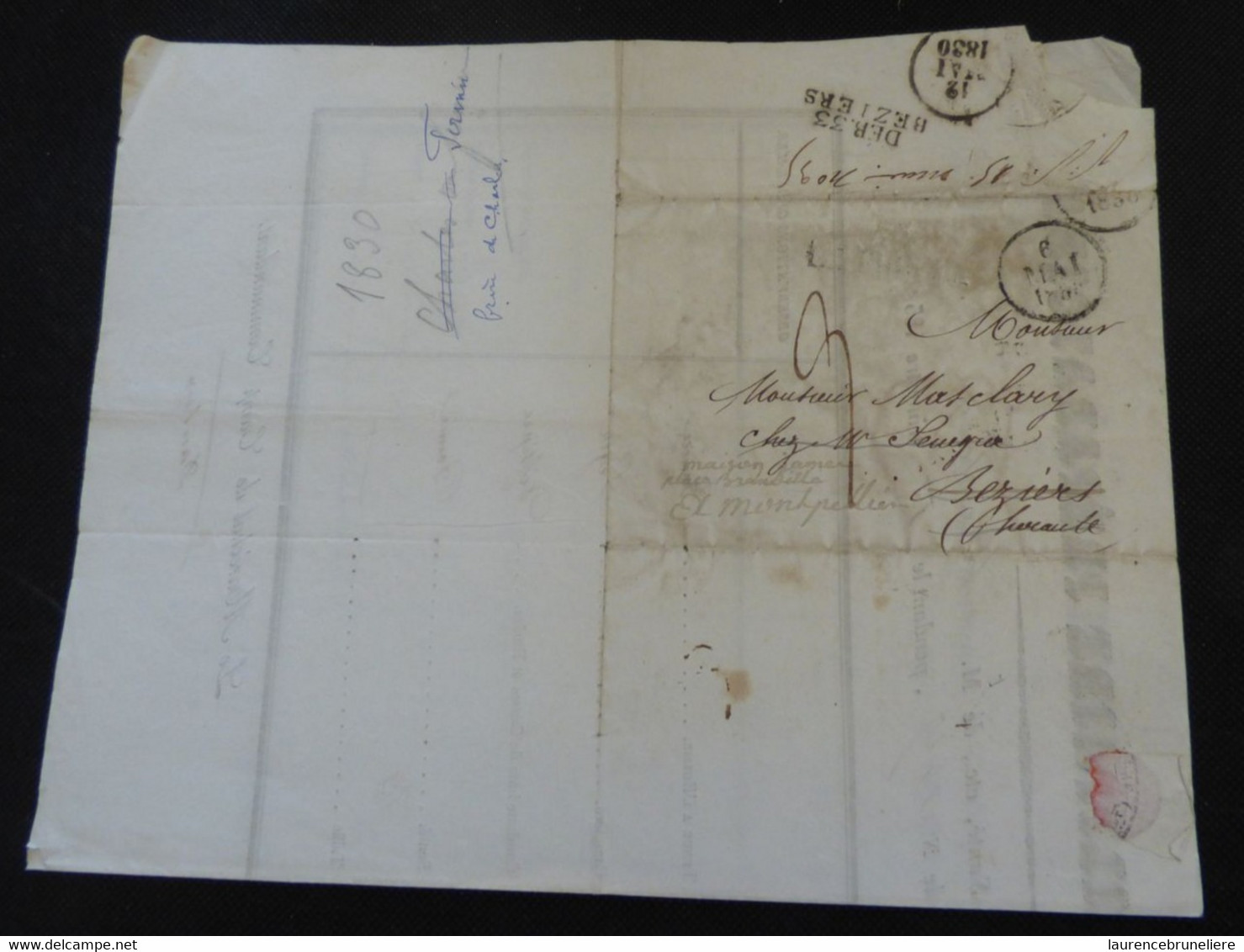 BULLETIN DE NOTES ECOLE ROYALE MILITAIRE PREPARATOIRE M. MASCLARY FIRMIN - 1830 - Historical Documents