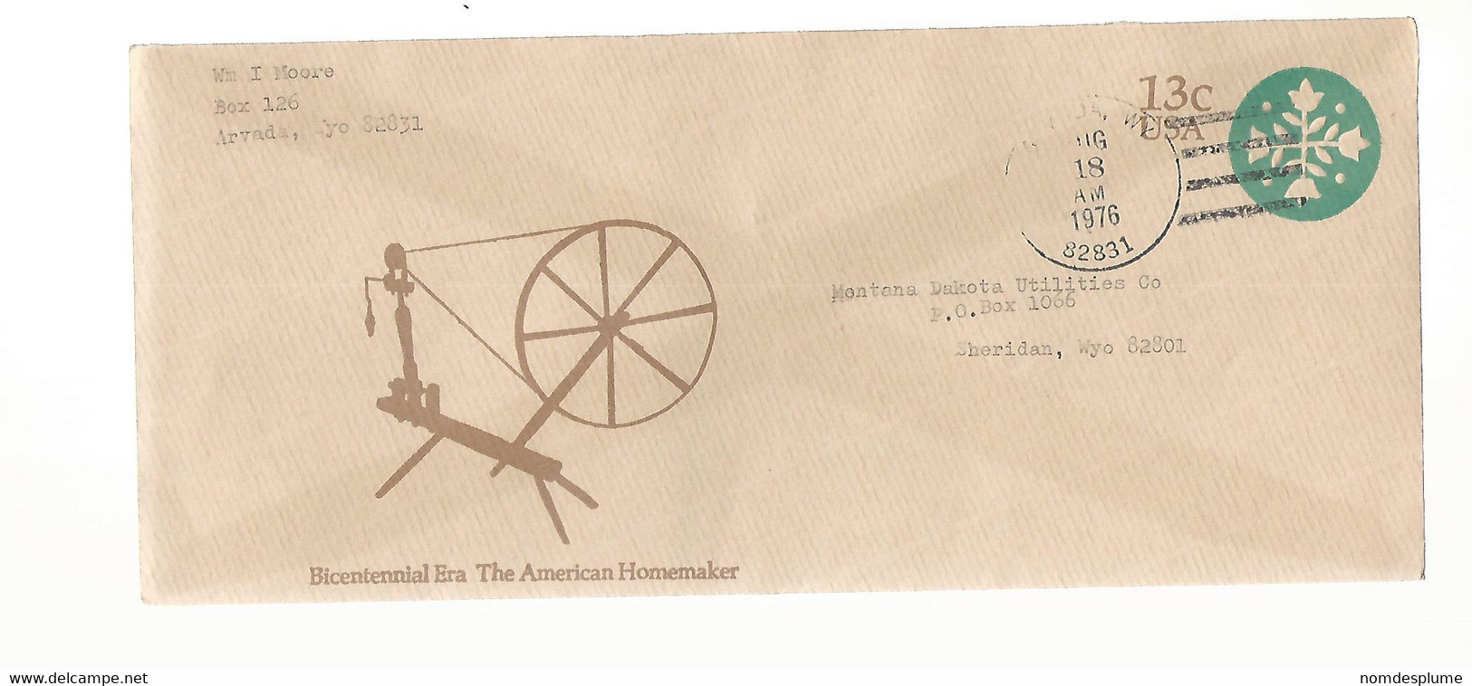 56252 ) Cover USA  Postal Stationery  Arvada Postmark 1976 - 1961-80