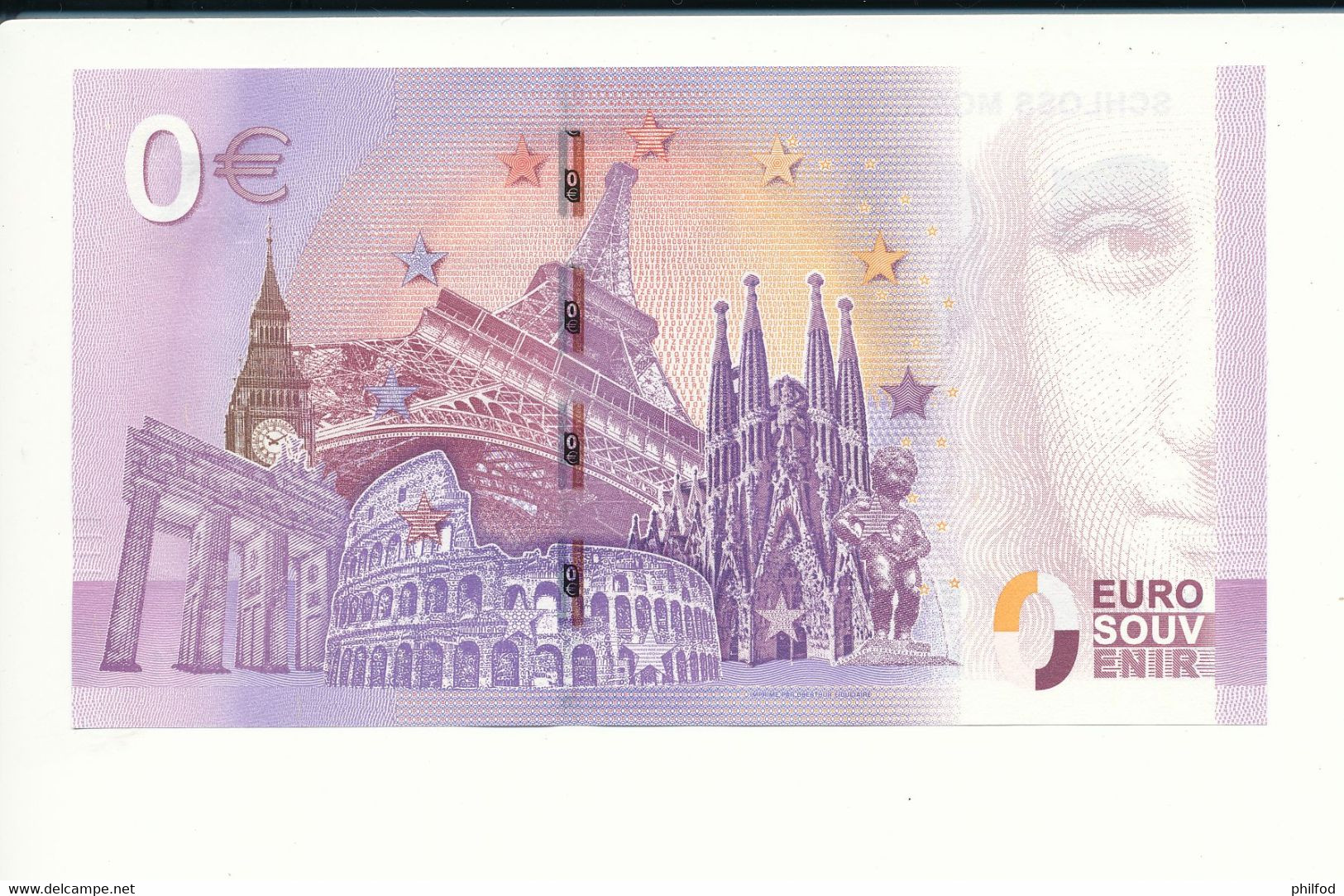 Billet Souvenir - 0 Euro - XELD - 2017-1A - SCHLOSS MORITZBURG - N° 2911 - Billet épuisé - Alla Rinfusa - Banconote