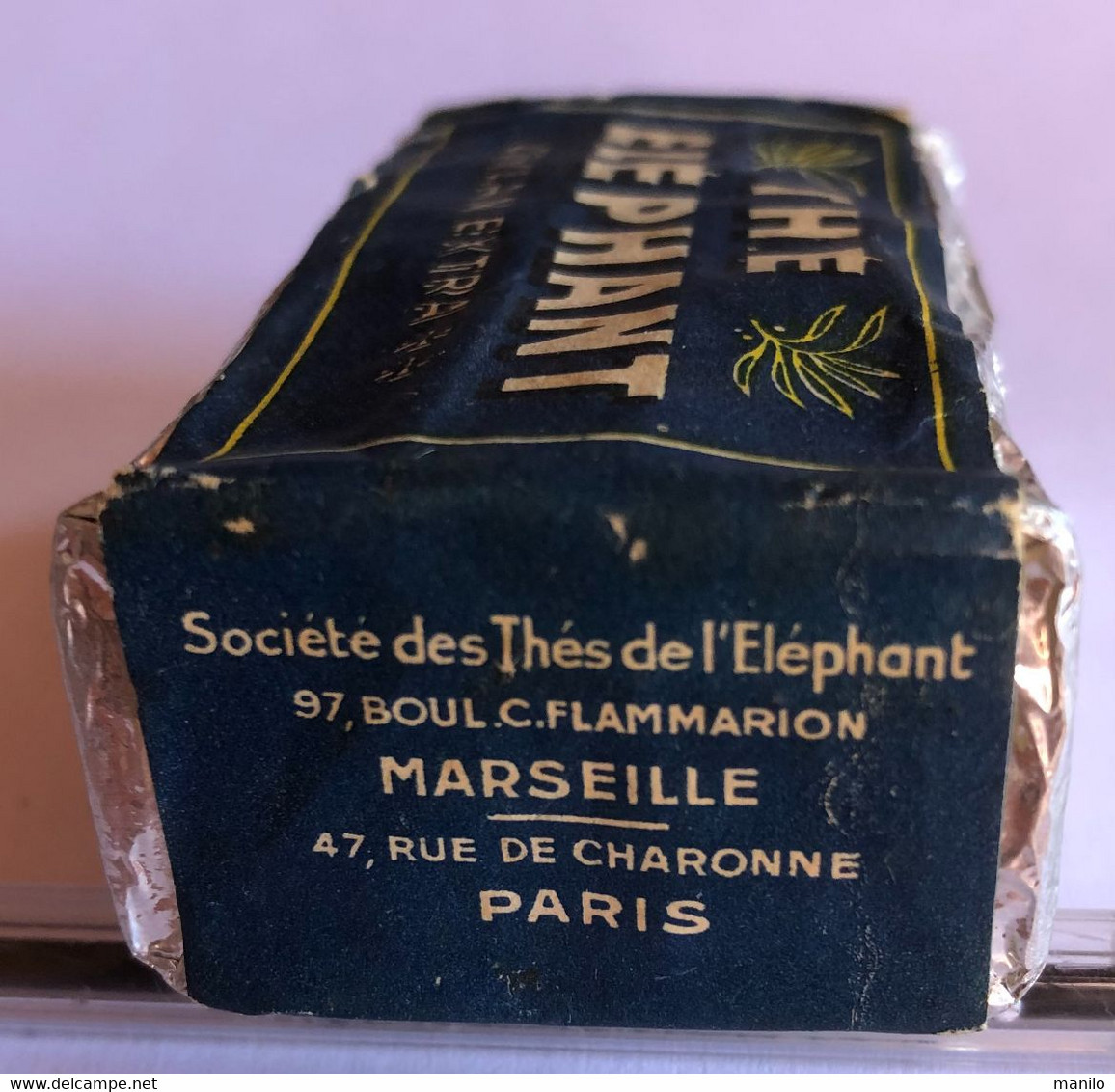 THÉ ELEPHANT -FORCE Et BONTÉ -PUBLICITE CEYLAN EXTRA -sachet 25 Gr -Sté Des THES De L'ELEPHANT MARSEILLE - PARIS 1920/30 - Scatole