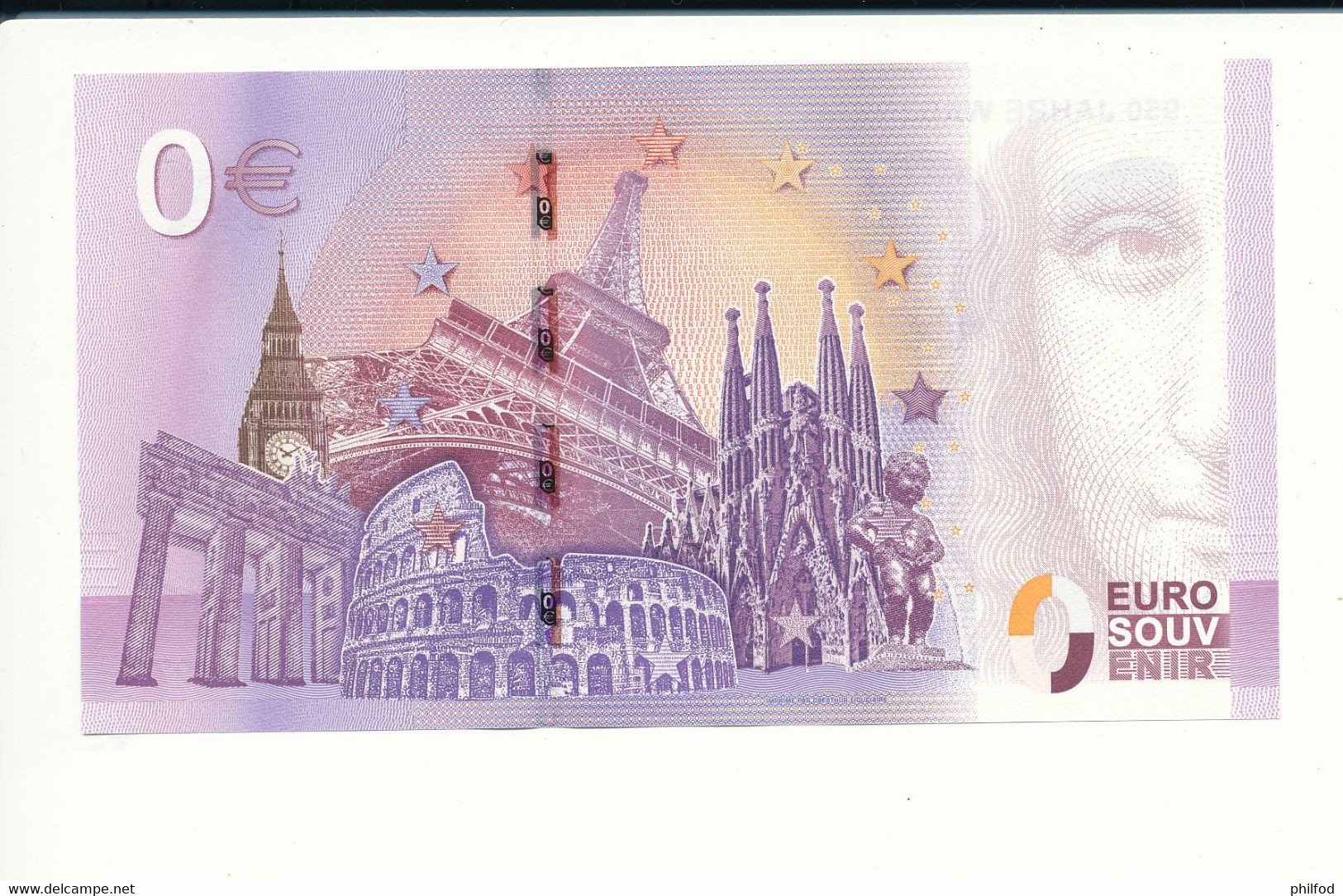 Billet Souvenir - 0 Euro - XEHB - 2017-3 - 950 JAHRE WARTBURG 1067-2017 - N° 3697 - Billet épuisé - Lots & Kiloware - Banknotes