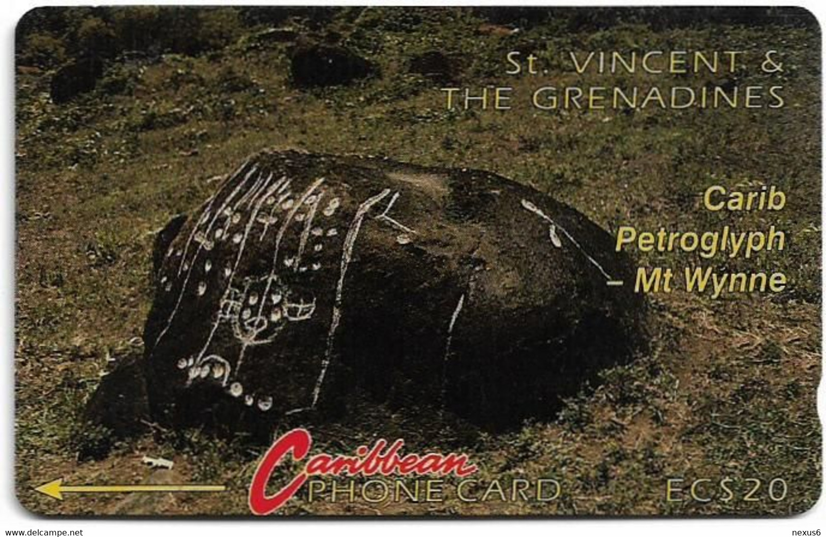 St. Vincent - C&W (GPT) - Carib Petroglyph, 3CSVB, 1991, 18.250ex, Used - San Vicente Y Las Granadinas