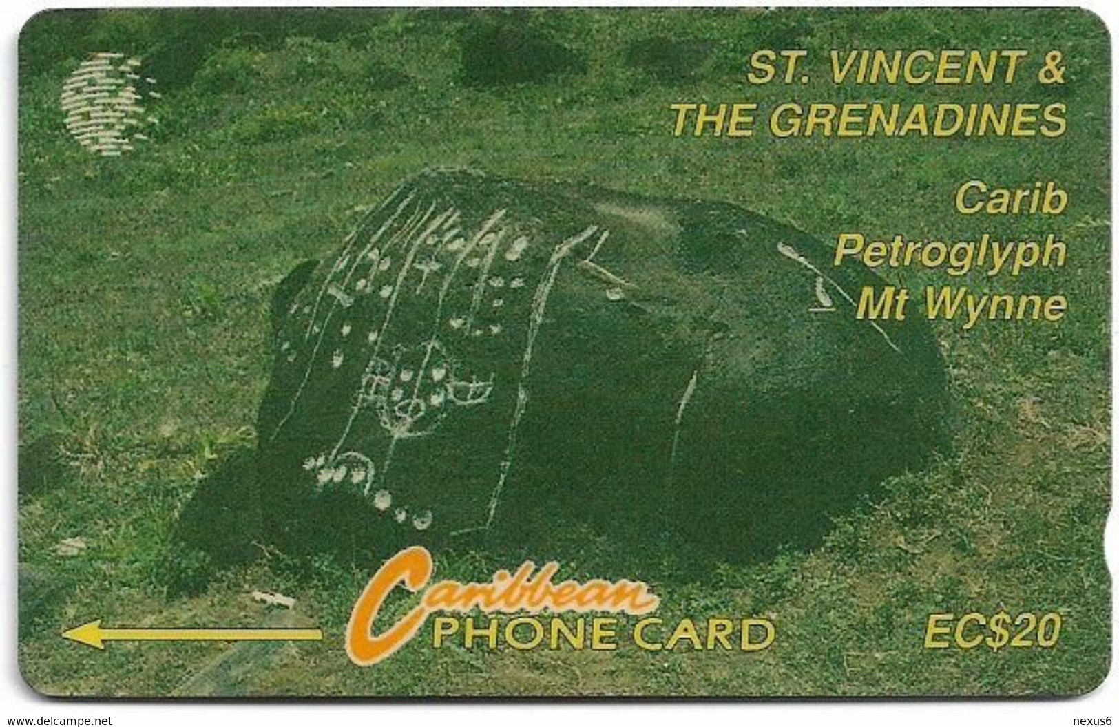 St. Vincent - C&W (GPT) - Carib Petroglyph, 8CSVC, 1994, 10.000ex, Used - St. Vincent & The Grenadines