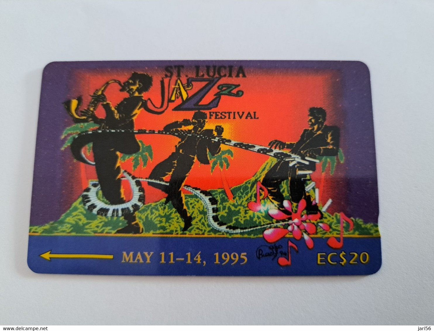 ST LUCIA    $ 20   CABLE & WIRELESS  STL-19A  19CSLA      JAZZ FESTIVAL 1995  Fine Used Card ** 10880** - St. Lucia