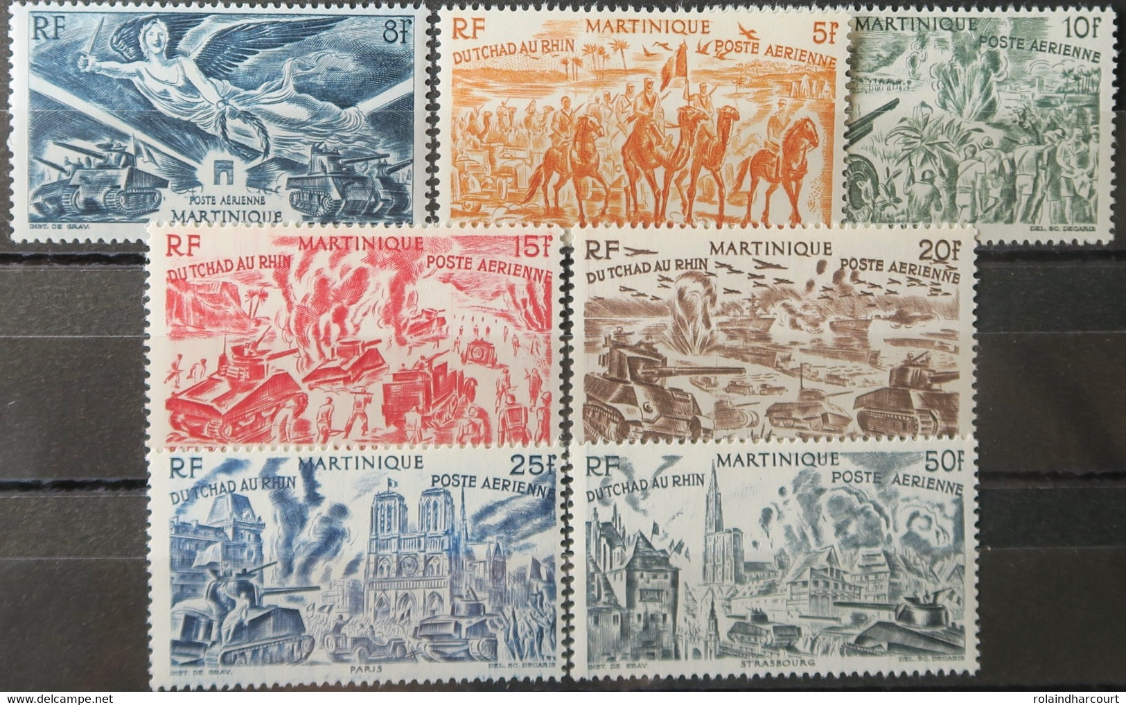 R2253/470 - 1946 - COLONIES FRANÇAISES - MARTINIQUE - POSTE AERIENNE - SERIE COMPLETE - N°6 à12 NEUFS* - Luftpost