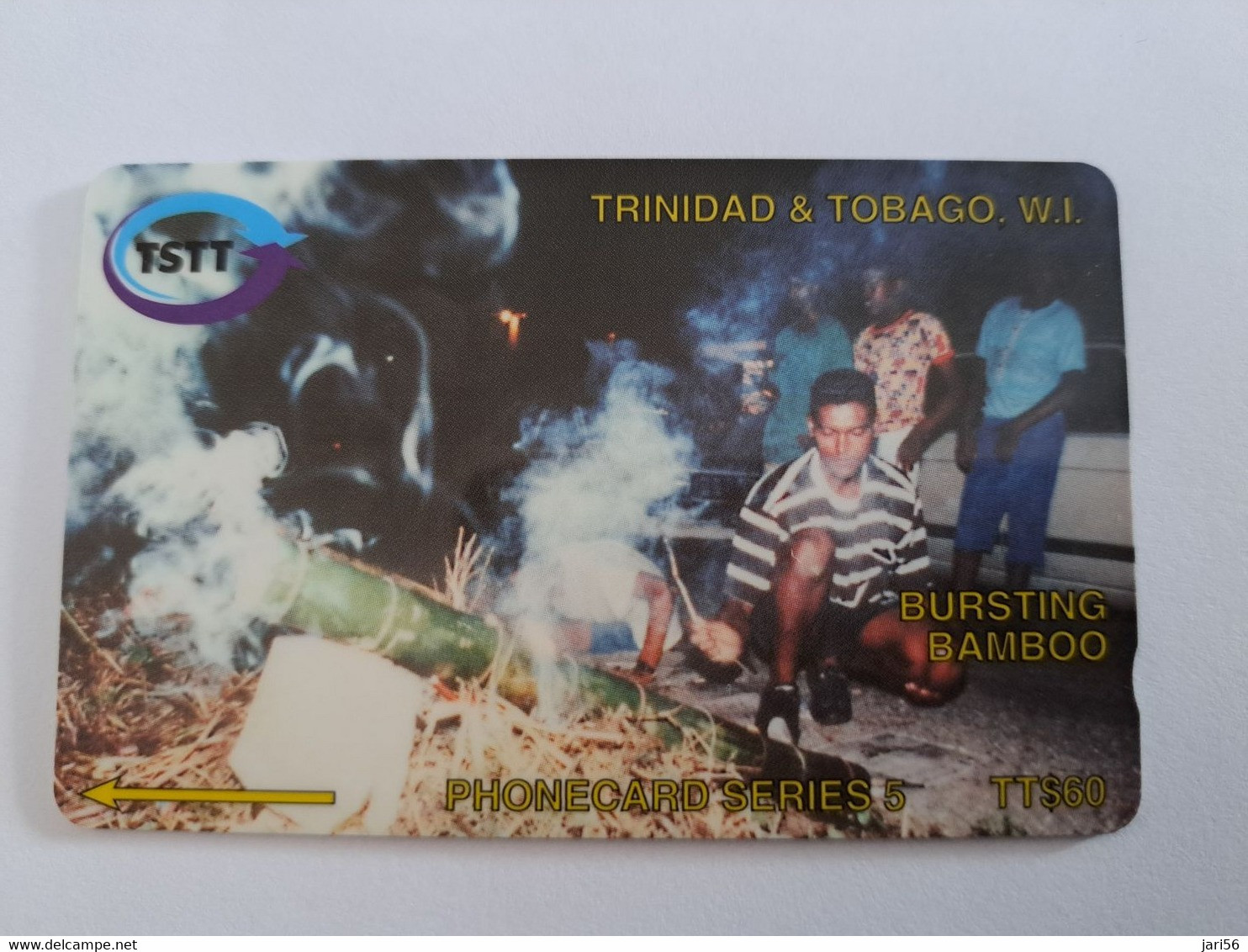 TRINIDAD & TOBAGO  GPT CARD    $60,-  98CCTA   BURSTING BAMBOO               Fine Used Card        ** 10886** - Trinidad & Tobago