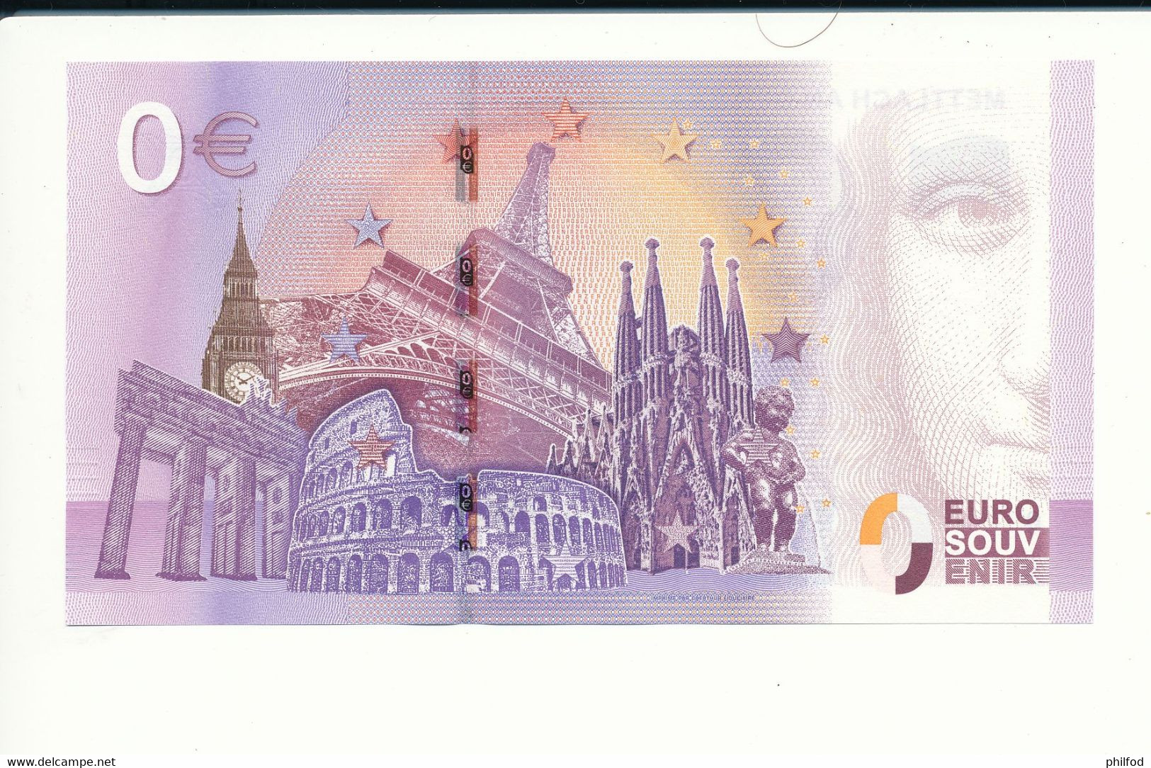 Billet Souvenir - 0 Euro - XELX - 2017-1 - METTLACH AN DER SARRSCHLEIFE - N° 1554 - Kilowaar - Bankbiljetten