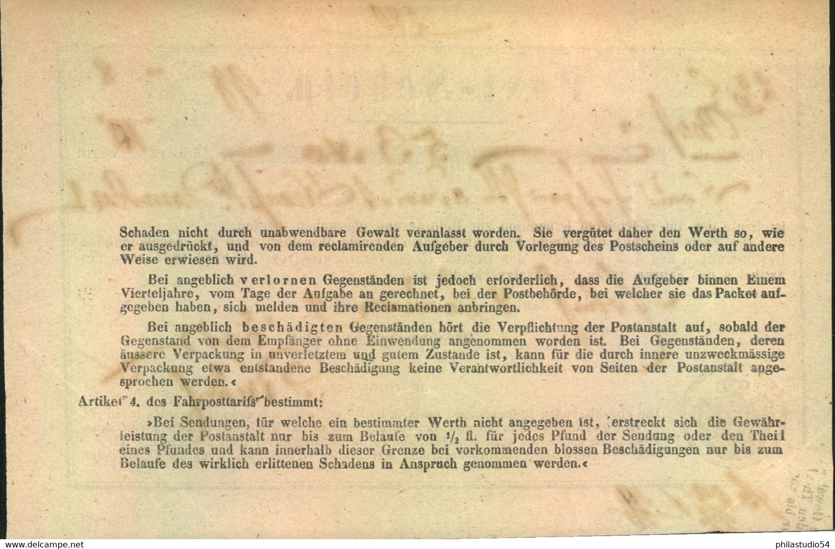 1859, Postschein Vom ERGACH - Brieven En Documenten