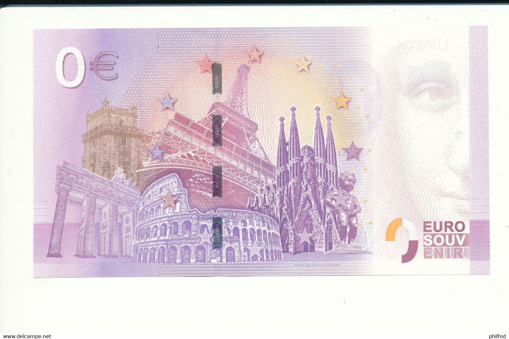 Billet Souvenir - 0 Euro - XEHJ - 2017-2 - LÜBECK - N° 4744 - Billet épuisé - Kiloware - Banknoten