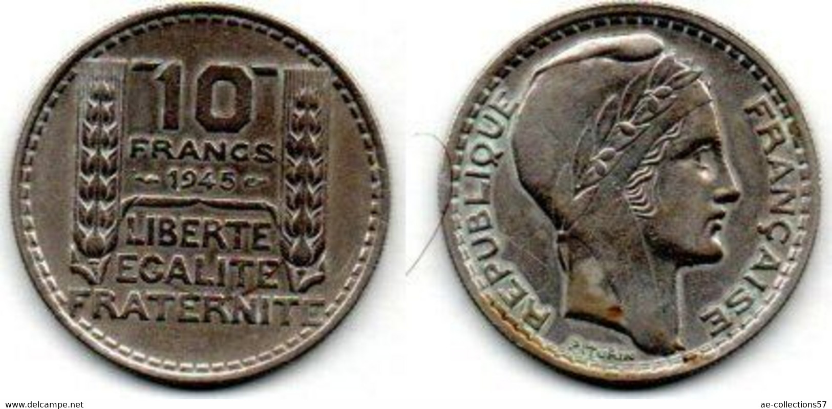 10 Francs 1945 Rameaux Courts TTB - Andere & Zonder Classificatie