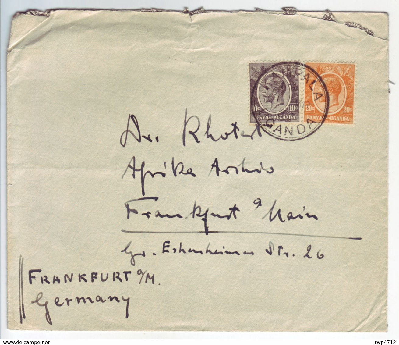 KENIA & UGANDA  Brief  Cover  Lettre 1930 To Germany - Kenya & Ouganda