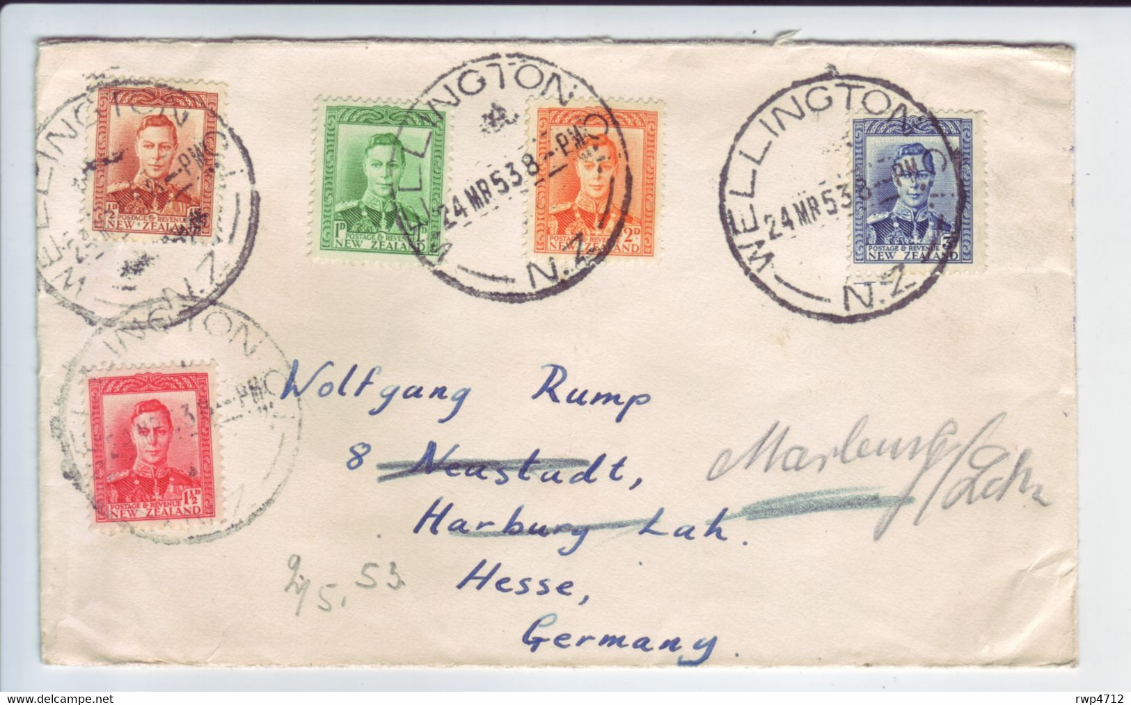 NEW ZEALAND  Brief  Cover  Lettre 1953 To Germany - Lettres & Documents