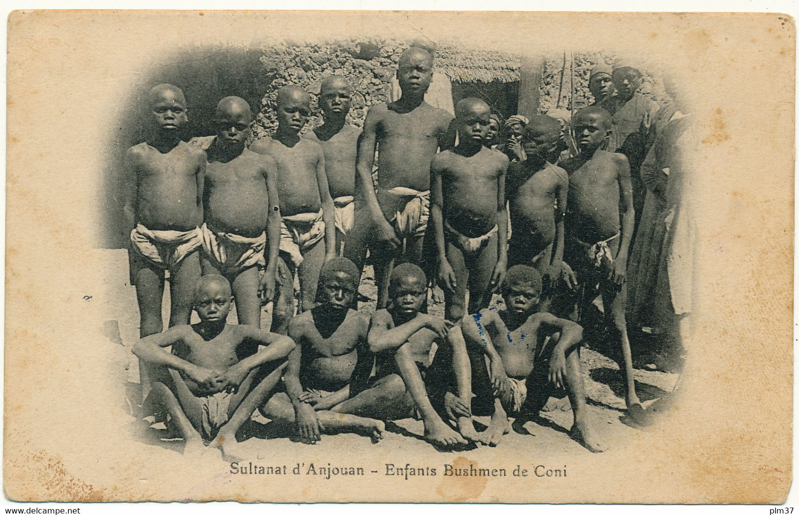 COMORES, Sultanat D'Anjouan - Enfants Bushmen De Coni, Carte En L'état - Komoren