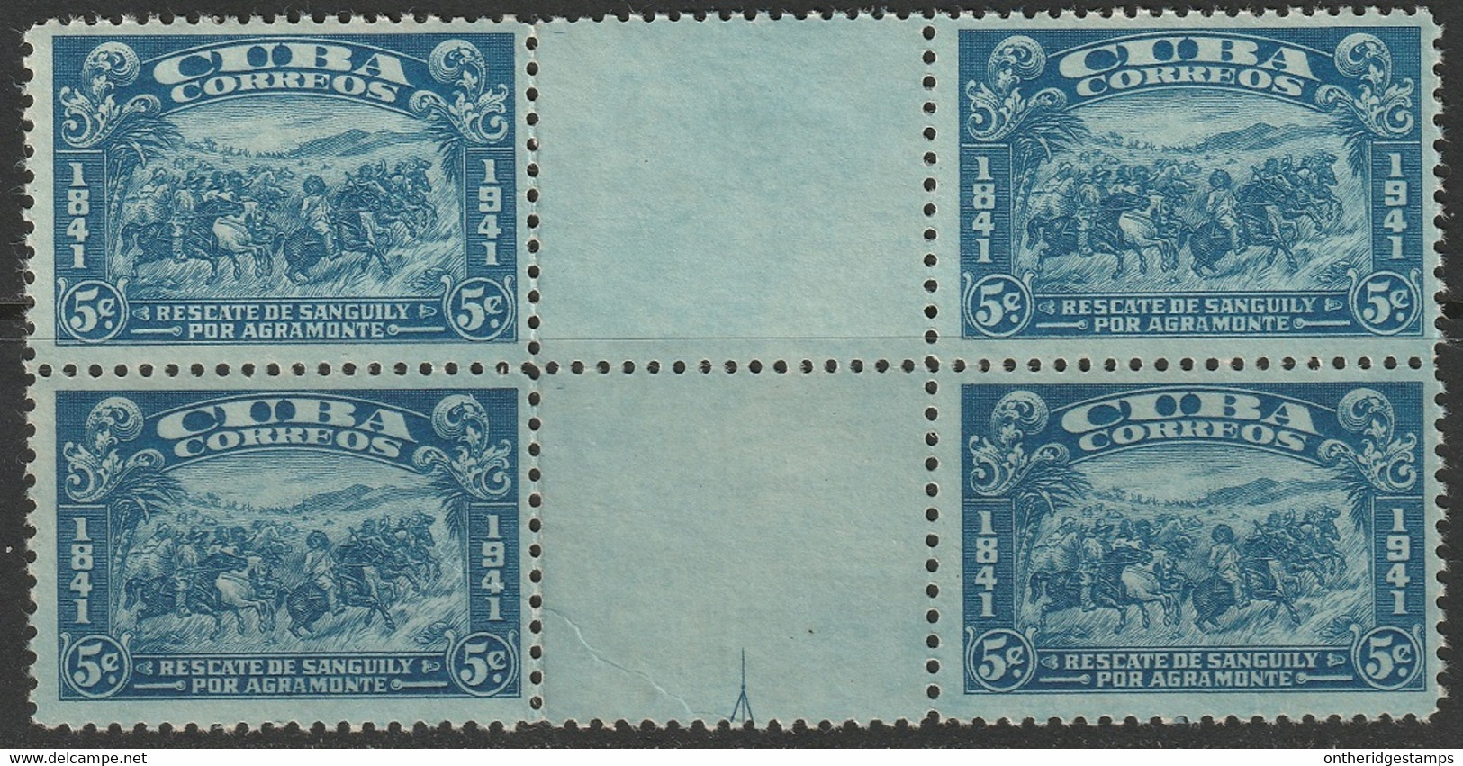 Cuba 1942 Sc 374 Yt 275 Interpanneau Block MNH** - Unused Stamps