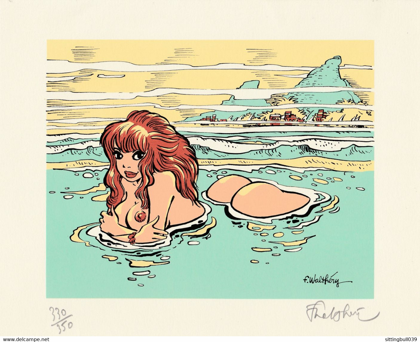 WALTHERY. NATACHA Très Sexy à La Mer RARE Sérigraphie épuisée TL 350 Ntés Et Sig 1996 Réalisée Par NEMESIS. COLLECTION ! - Serigraphien & Lithographien