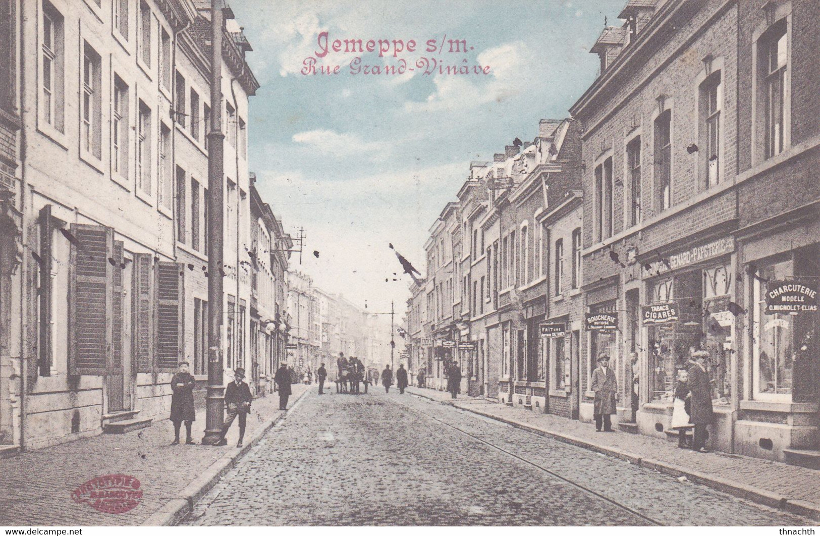 1919 Gemeppe-sur-meuse - Rue Grand Vineve Animée - Jemeppe-sur-Sambre