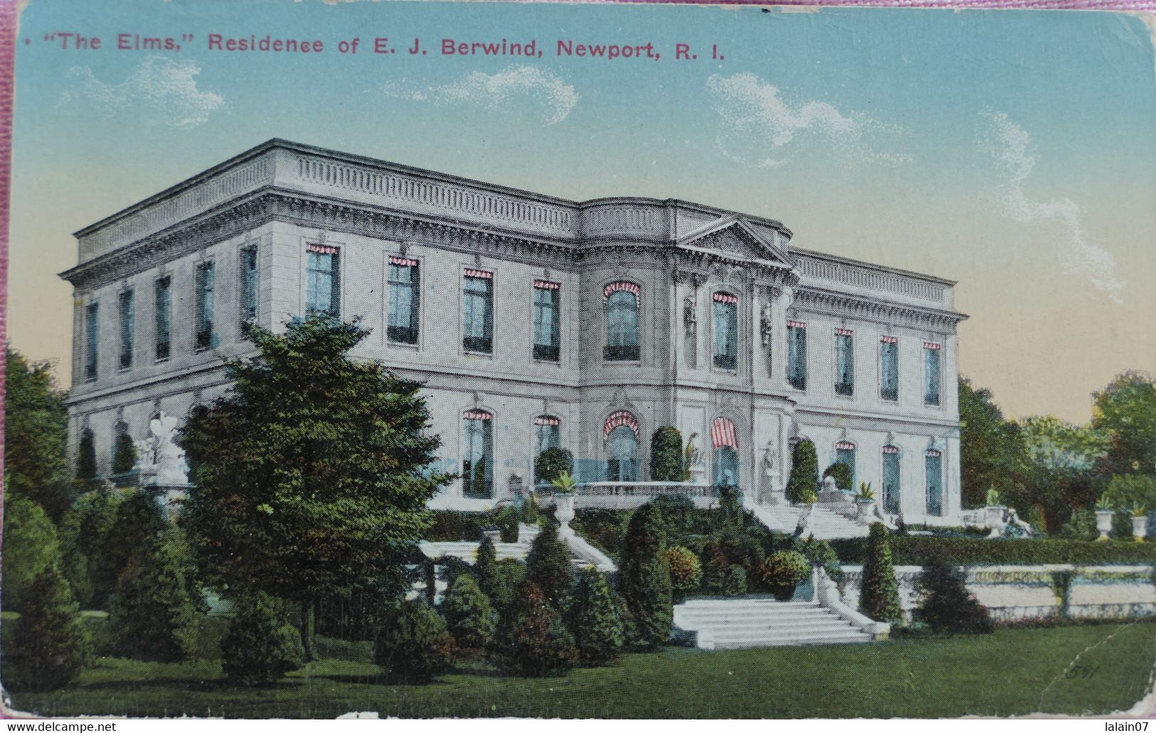 C. P. A. : U.S.A. : Rhode Island : NEWPORT : "The Elms", Residence Of E. J. BERWIND, Stamp In 1913 - Newport