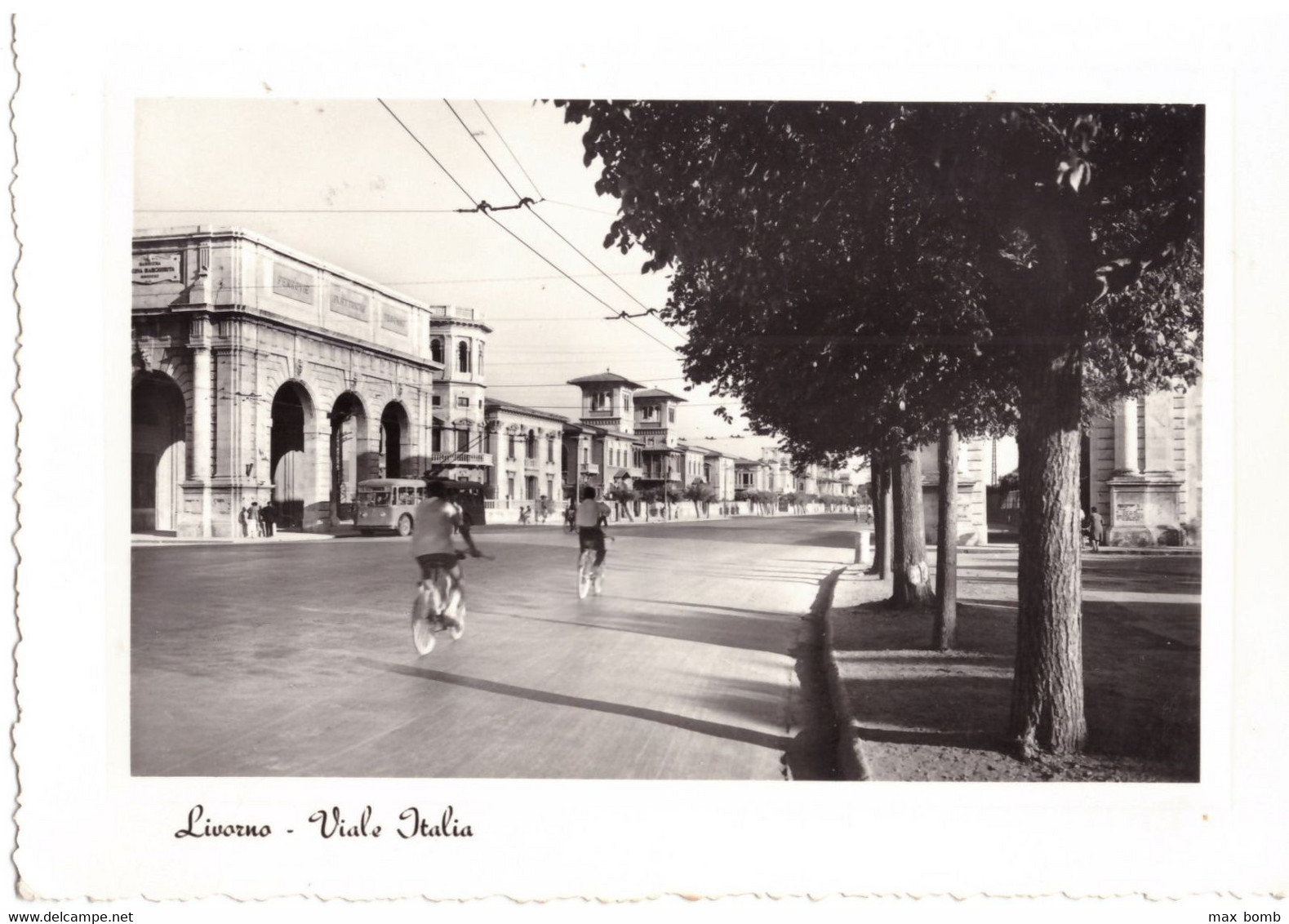 1956 LIVORNO 3   VIALE ITALIA  FILOBUS - Livorno