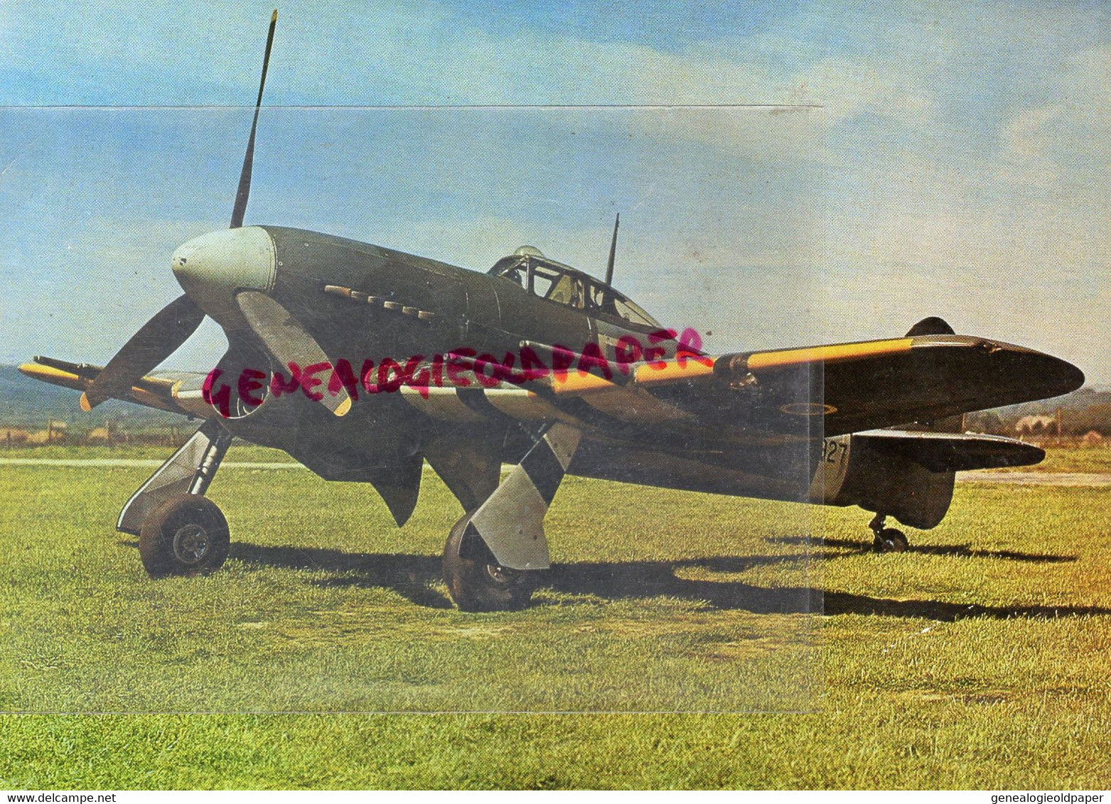 AVIATION- AVION HAWKER TYPHOON IB- EJ927 AT RAF WARMAWELL- PHOTO CHARLES E. BROWN -ENGLAND  ANGLETERRE - RARE - 1939-1945: 2ème Guerre